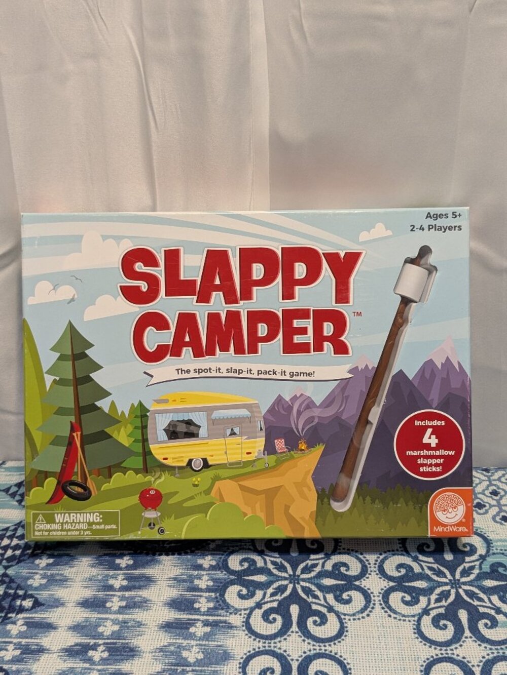 Slappy Camper Board Game Mindware COMPLETE Ages 5+ Marshmallows Camping Eye Spy